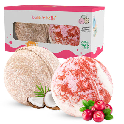 Coconut Cream + Sweet Cranberry Bath Bombs